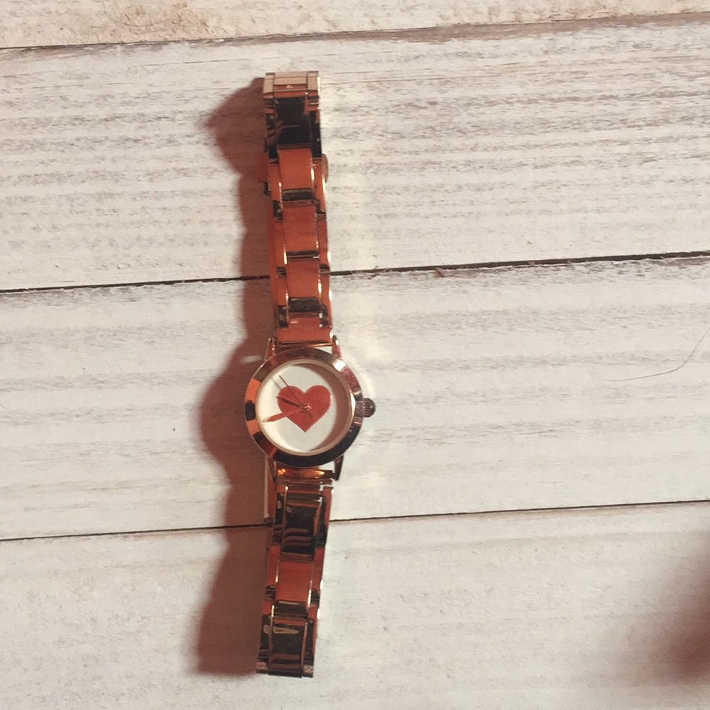 Rose gold heart watch